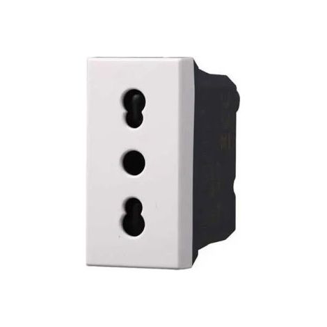 Ettroit Presa bipasso compatibile Bticino Axolute 2P+T 10/16A 250V bianco - AB2001