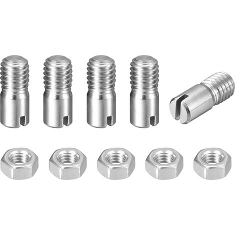 5pcs Goupilles Cylindriques avec Écrou, M6x12mm Goujon Cylindrique Fendu Fileté Externe 304 Acier Inoxydable Industriel Mécanique Chevilles Support d'Étagère Tige Fixation Meubles (1/5)