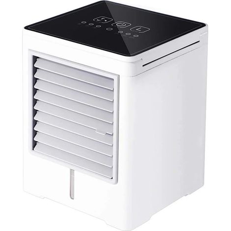 Refroidisseur d'air portable 3 vitesses – Lumière LED – USB alimenté – Pour petits espaces intérieurs – Dimensions 16x16x18 cm (1/5)