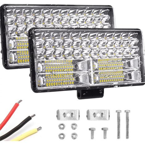 Lot de 2 phares de travail LED pour tracteur, projecteurs de conduite de 23 cm (9 pouces), phares auxiliaires, 12 V-80 V, universels pour tracteur, camion, pick-up et quad. (1/5)
