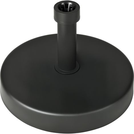 Base per Ombrellone da Giardino in Plastica PP max 18kg di Peso, Ø45x33 cm, Nero