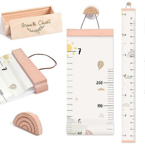 2,13 m (7 Fuß) hohe Wandhöhenmesslatte aus wasserfestem Canvas, abnehmbar, neutrale Wanddekoration für ein Kinderzimmer (1/5)
