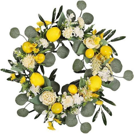 Couronne de citrons artificielle à suspendre pour porte d'entrée (1/5)