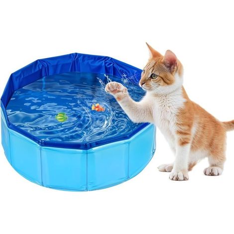Piscine pour chat - Pliable - En PVC - Antidérapante et résistante à l'usure - Pour chien et chat - 30 x 11 cm (1/4)