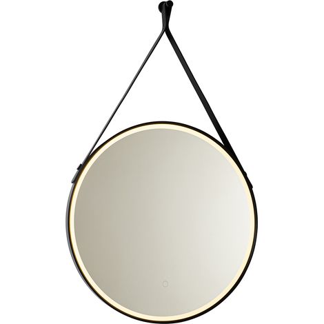 Modern Bathroom Mirror Black Incl. LED and Touch Dimmer - Pien