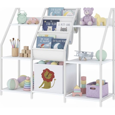 Bibliothèque Montessori Enfant 3 Tiroirs Bacs Amovibles Étagère Jouets Bois Métal Compact pour Chambre (1/5)
