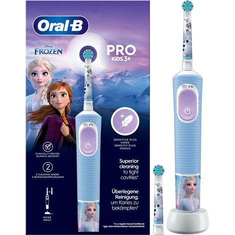 Oral-B Pro Kids Kinder Rotierende-vibrierende Zahnbürste Hellblau