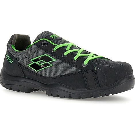 Scarpe Antinfortunistiche Lotto Jump 550 II S1P SR FO Black/Asphalt/Spring Green  38