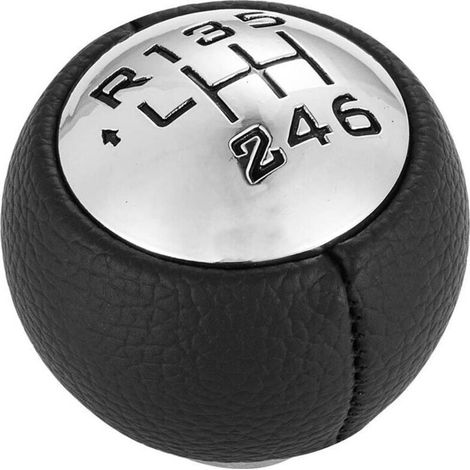 Pommeau de Levier de Vitesse 6 Vitesses pour 307 308 3008 407 5008 807 Partner B9 ,Tepee C3 (A51),C4,C4 Picasso C8 ;Argent & Noir (1/5)