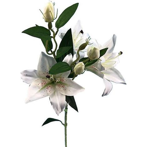 Branche de fleurs artificielles vives pour Pâques (6 têtes/branche) - Décoration pour la maison, les mariages et les fêtesblanc (1/5)