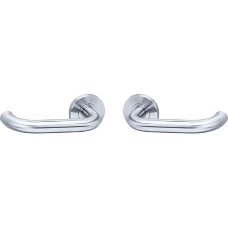 Poignée de Porte LC2 - Béquille sur Rosace Ronde à Retour Bec de Cane - pour Portes Épaisseur 30 à 48 mm - en Acier Inoxydable - Carré de 7 mm - Rosace Vendue Séparément (1/5)