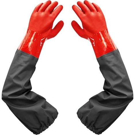 Gants longs en caoutchouc - Manches longues imperméables - Hauteur coude - Travail en milieu poussiéreux (1/5)