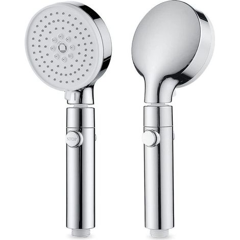 Pommeau de Douche Haute Pression,Pommeau de Douche 3 Jets,Pommeau de Douche Anti Calcaire,Douchette avec Interrupteur,Pommeau de Douche Economie d'eau,Douchette Douche Salle de Bain Universel (1/5)
