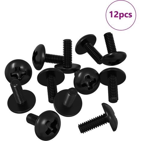 Vis de manchon 12 pcs Noir M4 x 10 mm Fer