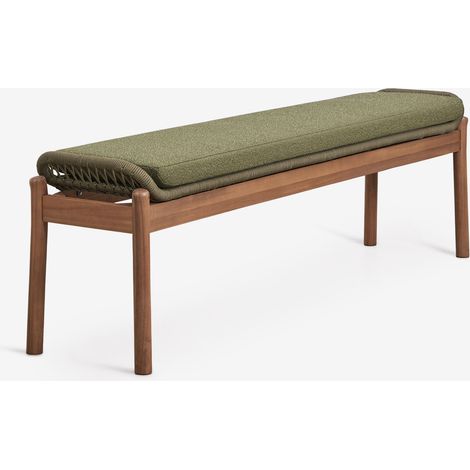 Panca 180 cm in legno di acacia e corda intrecciata Karvia SKLUM            