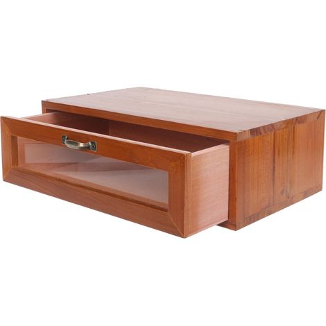 Hohe, antike Aufbewahrungsbox aus Holz mit Schubladen, ideal zur Aufbewahrung von Schreibtischen, Computermonitorständern und praktischen Make-up-Organizern.