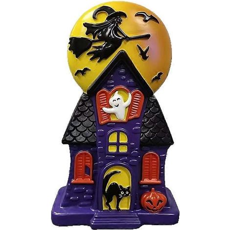 Halloween Haunted House Statue Resin with Witch & Ghost for Tabletop Decor (1/5)