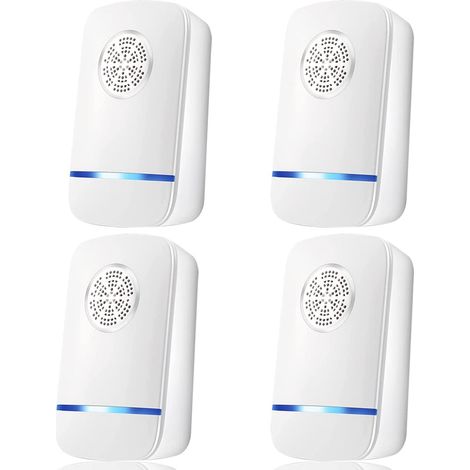 Répulsif antiparasitaire à ultrasons, pièges à souris anti-insectes électroniques 4 paquets pour l'intérieur, plug-in répulsif contre les moustiques et les araignées, répulsif efficace contre les rats (1/5)