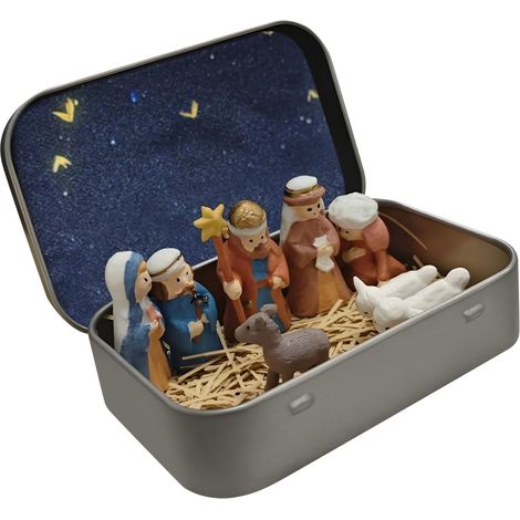 Petites figurines de crèche de Noël en résine imprimées pour une longue durée de vie - Décoration de Noël dans divers cadres miniatures - Figurines en résine pour décoration de Noël - Facile à (1/5)