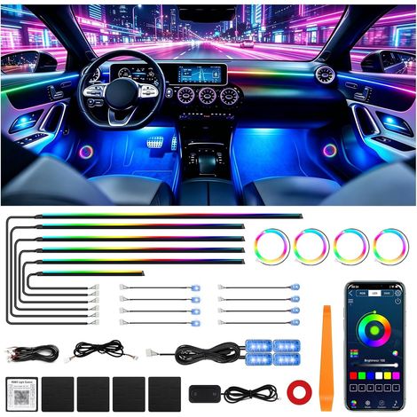 22 in 1 RGB Car Interior LED Strip Light with App Control, Ambient Lighting Kits for Cars, Car Interior Lighting with Music Sync (1/5)