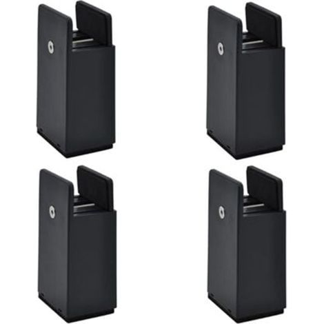 Pied de meubleLot de 4 pieds rehausseurs réglables pour meubles - Noir - Hauteur 100 mm - Convient à 10-37 mm (1/5)