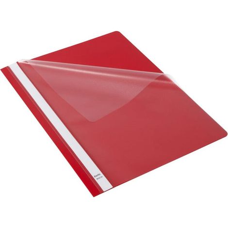 Carpeta económica PP tamaño A4 con bigote, roja (25 unidades)