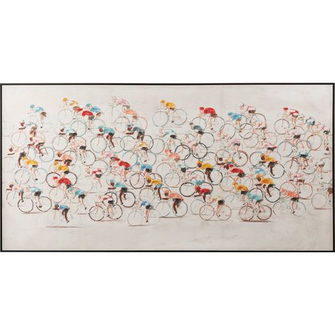 tableau cycliste sur toile peinture artistique multicolore déco murale - Multicolore accents vifs sportifs (1/3)