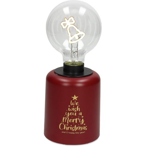Tognana Lampada Campana Natale con Led H 21 Cm Christmas Lamp Rosso