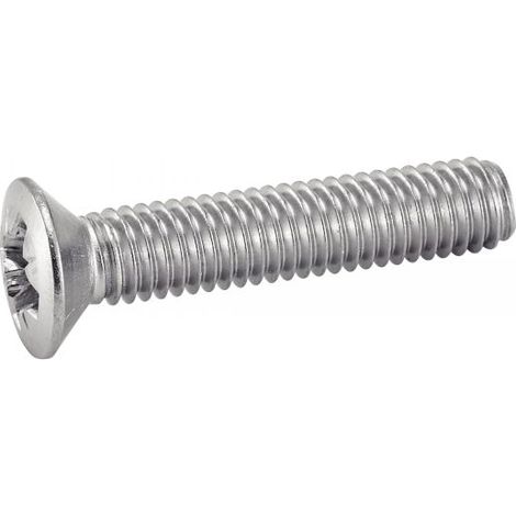 Vis à métaux tête fraisée bombée, pozidrive inox - Longueur: 20 - Qualite Inox: A2 - Diamètre: 6