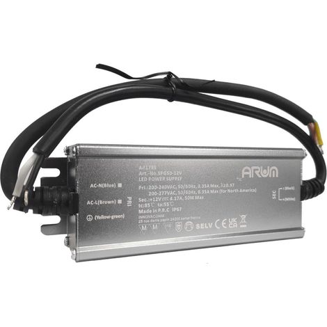 Trasformatore LED SELV 50W 220V 12V/DC 4.17A Impermeabile