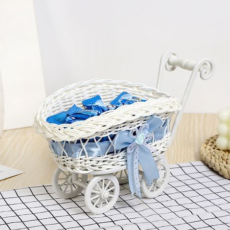 Panier Tressé En Imitation Rotin - 24 x 14 x 17 cm - Panier De Rangement Polyvalent Pour Maison Mariage Fête - 1 Pièce (1/5)