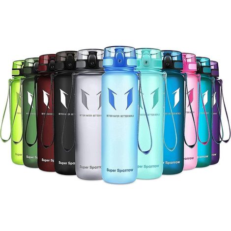 Trinkflasche Tritan BPAfrei 500ml Sport Fahrrad 1000 ml Meerblau (1/5)