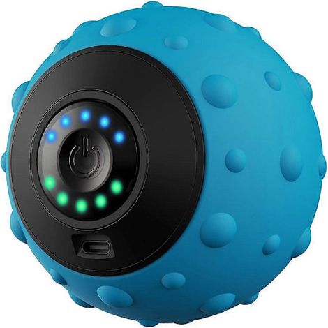 Balle de massage vibrante en silicone, balle de massage électrique pour les fascias, relaxation musculaire, fitness, yoga, récupération, masseur vibrant bleu (1/5)