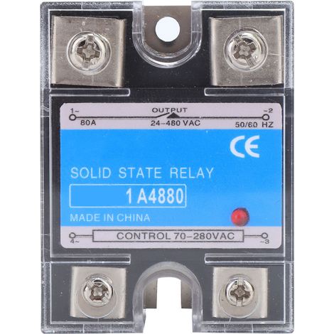 Single Phase Solid State Relay 70-280VAC Input 24-480VAC Load AC AC SSR Electrical Equipment for CNC Machinery(BERM-1 A4880(80A) ) (1/5)