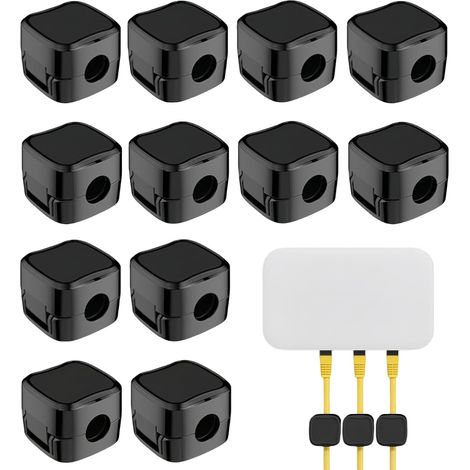 CCYKXALot de 12 clips de câble magnétiques, support de rangement de câbles, support de câble de bureau, support auto-adhésif, support de rangement de cordon (1/5)