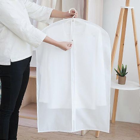 Housses à vêtements transparentes, protection contre la poussière, pour le rangement, sacs à vêtements en plastique, sacs à vêtements suspendus, lot de 5 (1/5)