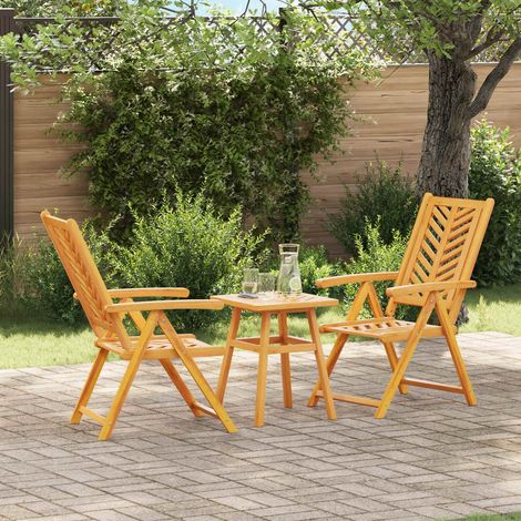 vidaXL Garten Essgruppe 3 pcs Braun Massivholz Akazie (1/5)