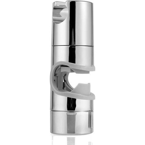 Support Universel Pomme de Douche en ABS Douchette Pommeau Barre Fixation - gris - Inox texturé - Lisse (1/4)