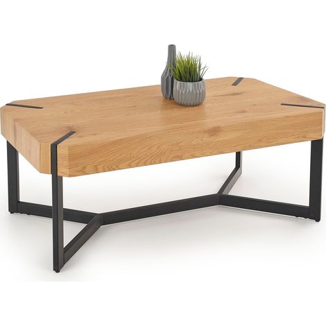 Mesa de centro Houston 1742, Roble dorado, 43x60x110cm, Diámetro: 0, MDF, Angular (1/5)