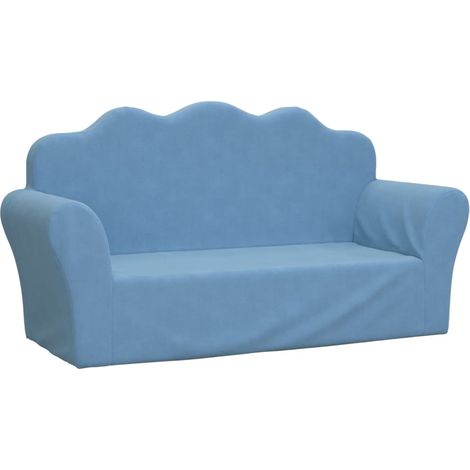 Canapé pour enfants 2 places,Sofa pour Salon,Banquette bleu peluche douce CDS25009 (1/5)