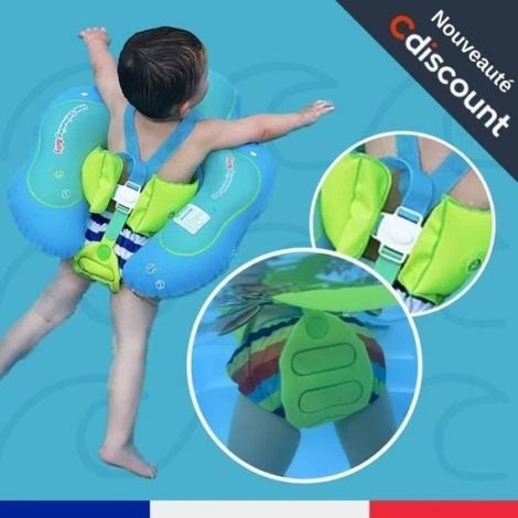 (Bleu et vert)Bouée bébé bouee enfant de 12 à 30 Mois avec maintien entrejambe pour Apprentissage de la Natation - Taille 2 de 10 à 15 kg (1/4)