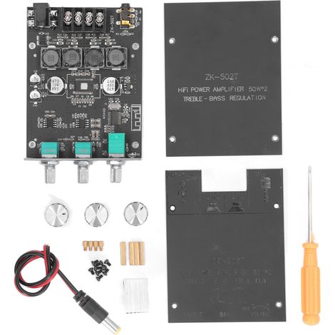 Amplificateur audio stéréo Hi-Fi 2.0 Bluetooth, carte de puissance numérique avec filtre (1/5)