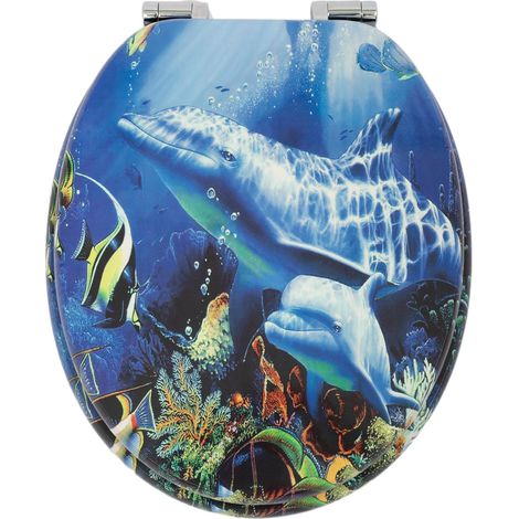 Abattant WC Homseat Oval en MDF Fermeture Douce Anti-Bruit Hygiénique Facile à Nettoyer Installation Rapide 43x37cm (1/5)