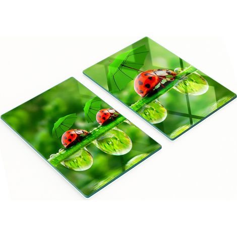 Pannelli decorativi multifunzionali in vetro temperato con motivo coccinella, 2x40x52 cm (1/5)