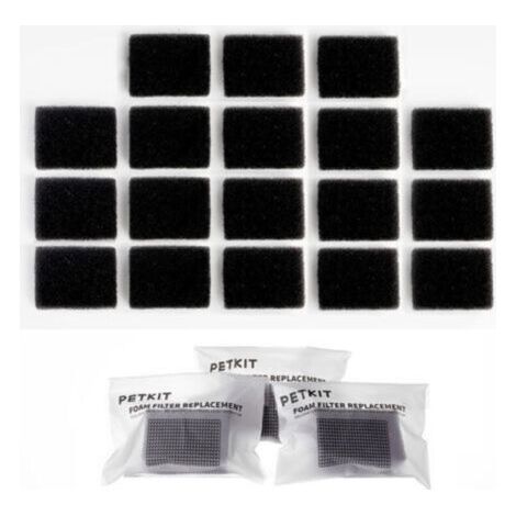Paquet de 18 filtres en mousse de remplacement compatibles PETKITEversweet 3 Pro/Solo 2/Solo SE pour pompes sans fil, fontaines d'eau pour animaux de compagnie