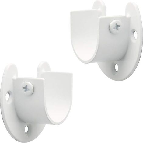 Gardinenstangenhalterung aus Edelstahl, verstellbarer Gardinenstangenhalter für Stangen mit 26 mm Durchmesser, weiß (1/5)