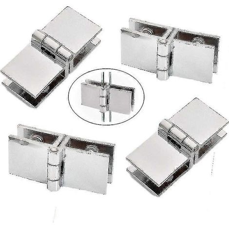 Stück 180er Edelstahl-Glastürscharniere, Glastür-Drehscharniere, verstellbare Duschglastürklemme, Scharnier anpassbar, 5-8 mm Glas für Badezimmerdusche (1/3)