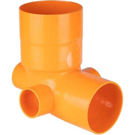 Curva wc - tipo alto in pvc : Modello - 3 attacchi (posteriore + destro + sinistro) Ø50