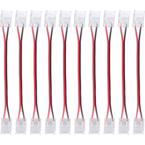 10 Connecteurs d'Extension à Double Tête pour Bandes Lumineuses COB 2 Broches, Matériau PC, Largeur 10mm, Lot de 10 Pièces (1/5)