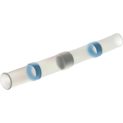 Lötverbinder mit Schrumpfschlauch isoliert, Farbe Kodierung DIN Querschnitt 2mm² - 4mm² blau, transparent - 1 Stück